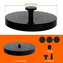 Skersmuo 13/18cm Saulės fontanas ABS Plaukiojantis fontano siurblys su 4 fontano stiliais Lauko saulės tvenkinio siurblys sodo dekoravimui