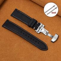 Cowhide Watch Strap 14mm 16mm 18mm 20mm 22mm 24mm for Rolex for Seiko Quick Release Wrist Band Butterfly Buckle Leather Bracelet 14mm&with Silver Buckle juoda