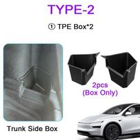 Trunk Organizer For Tesla Model Y Juniper Launch Refresh 2025 Rear Trunk Storage Bins Side Box Organiser TPE Trim Accessories