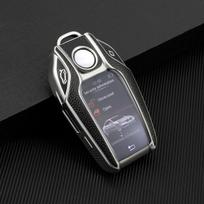 TPU pilno automobilio rakto dėklo dangtelio automobilio pilno rakto dėklo korpusas, skirtas BMW 7 serijai 740 6 serijai GT 5 serijai 530i X3 ekranas, automatinė raktų apsauga juoda