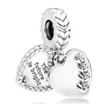 New 925 Sterling Silver Charm Freehand Mum Heart & Angel Wings Family Tree Pendant Bead Fit Fasion Bracelet Bangle Diy Jewelry white