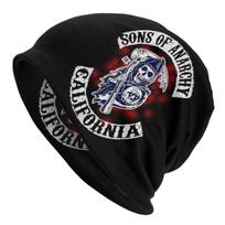 SOA Anarchijos Sūnūs Kepuraitės Kepurė Mirties Kaukolė Šienapjovė Unisex Moterims Lauko Kepurė Šilta Dvigubo Naudojimo Kepurė Megzta Kepurė One Size