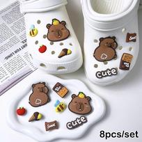 1 rinkinys Kapibarų serijos batų pakabukai Crocs, burbuliniams šlepetėms, sandalams. PVC batų dekoracijos, sagčių aksesuarai