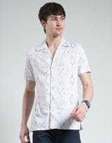 Monte Carlo Men's Printed Collar Neck Shirt M balta