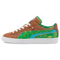 Minecraft x Puma Suede Žolės Bloko Unisex Sportbačiai Rudo Vienuolio-Rudo Paparčio-Žalio 386290-01 43 brown