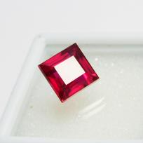 4.35 Ct Natural Bloody Red Ruby Square Cut Flawless Loose Gemstone CERTIFIED 7.9  mm approx raudona