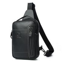 Vyriškas tikros odos vieno peties rankinė per petį, tikros odos retro priekinė peties rankinė juoda