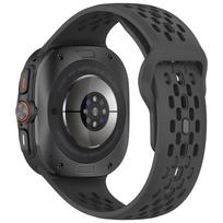 Minkšta silikoninė apyrankė Samsung Galaxy Watch Ultra 2025 sportiniam dirželiui su tarpeliais Galaxy Watch 47mm Ultra priedams 47mm juoda