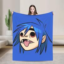 Gorillazs Punk Rock Blanket Super Warm Aesthetic Plush Throw Blanket For Couch Chair Sofa Bed Travel Flannel Bedspread Bed Cover 75cmx90cm