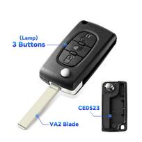 Ce0523 Ce0536 For Peugeot 206 408 1/2/3/4/5/6/807 Partner For Citroen C1/2/3/4/5/6/7/8 Xsara Picasso Car Key Case (as the picture,For Citroen)