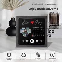 Brown Custom Photo Music Box Fridge Magnet Acrylic Frame Keepsake