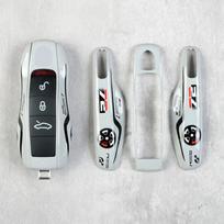 Automobilio nuotolinio rakto dėklas Lenktynių stiliaus Porsche Cayenne Panamera Cayman Macan Boxster 971 9Ya 718 911 Lenktynių keyless kietas dėklas