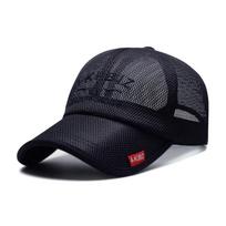 Fashion Full Mesh Hats Adjustable Baseball Cap Sun Protection Caps Summer Sunscreen Hats Outdoor Sports for Men Women tamsiai mėlyna spalva