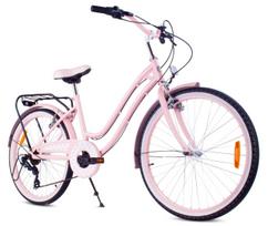 Mergaičių 24 colių miesto dviratis, tinkamas Komunijai, su Shimano 7 pavaromis, Heart Bike, rožinis