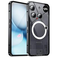 For Nothing Phone 3 5G Magnetic Wireless Charging Metal Frame Clear Matte Acrylic Back Shell case for Nothing Phone 3 For Nothing Phone 3 5G 6.67"&Opp Bag juoda