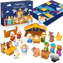 Nativity Christmas Advent Calendar For Kids 24 Day Countdown With Story And Toy Surprise Christian  Set With Decorative Box ADVENT CALENDAR CHRI