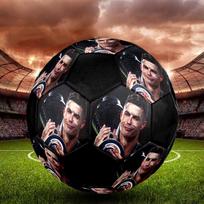 C Ronaldo salės futbolo kamuolys Spalvingas Mašininio siuvimo PVC Dydis 5 Komandinėms treniruotėms, varžyboms Paruoštas Patvarus Aukšto atšokimo Šauni sporto dovana blue