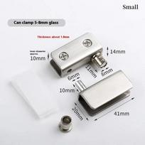 2Pcs Glass Pivot Hinge Rotation Axis Stainless Steel Wine Cabinet Door Rotating Hinges Clamp Clip Shaft Hidden Hinge Hardware S sidabras