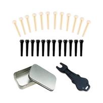 Professional Acoustic Guitar Bridge Pin Replacement Includes Pins Saddles and Metal Puller for Secure String Installation