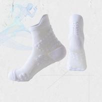 Patogios neslystančios sportinės kojinės Dezodoruojančios su rankšluosčio dugnu Fitness Bėgimas White M(33-38)