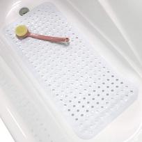 88x40CM Extra Long PVC Bathtub Mats with Strong Suction Cups Non-Slip Bath Shower Mats with Drain Holes for Bathroom Tub Safety (White,100x40CM&100x40CM) balta