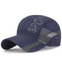 New Outdoor Sports Letter Mesh Baseball Caps For Women Men Summer Quick Drying Patchwork Sunhat Cycling Hats Sunscreen Cap tamsiai mėlyna