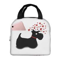 Scottie Dog Love Hearts Scottish Terrier Insulated Lunch Bag for Women Children Portable Food Boxes Thermal Lunch Box Tote One Size