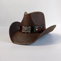 Stiff Cowboy Straw Hat Men  Women Wide Brim Pasture Straw Hat Cowboy Solid Outdoor Summer Sun Hat Jazz  Chapeau Cowboy M55-58cm black
