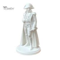 White Body Craft Statue 3D Printed Napoleon with Military Coat, Turban & Scroll, Vintage Historical Desktop Decor Top Hat Figurine Figurine, balta