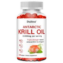 Premium Antarctic Krill Oil 2000mg Softgels with Astaxanthin and Omega-3 for Heart and Joint Support 120 Capsules 120PCS