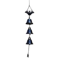 Gothic Halloween Wind Chime Hanging Ornament Bat Spider Pendant Decorative Bat Wind Chime  Balcony Bat Black