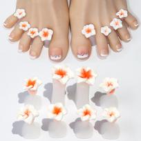 8pcs Nail Art Silicone Flower Toe Separator, Daisy Pearl Foot Finger Separator, Toe Separation Foot Nail Tool, Toe Separator
