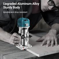 Compact Palm Wood Router Tool Electric Hand Trimmer with 6   Speeds Woodworking Joiner Cutting Palmming Tool 30000RPM 800W with 15PCS 1Celsius4