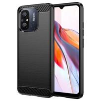 Skirtas Xiaomi Redmi 12C dėklui Redmi 12C 12 C dangčiui 6,71 colio anglies pluošto smūgiams atsparus silikoninis buferis, skirtas Xiaomi Redmi 12C Fundas For Redmi 12C juoda