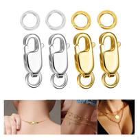 4Pcs Lobster Claw Clasp Jewelry Findings Decorative Extended Chain Closure Clasps Handmade with beige
