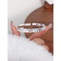 Foot Silver 999.9 Broken Ice Sterling Silver Bracelet for Women with High Sense of Broken Ice Lovers Adjustable size