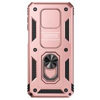 „Xiaomi Redmi Note 9 Pro“. (4G)/Redmi Note 9S/Redmi Note 9 Pro Max šarvai telefono dėklas, fotoaparato objektyvo apsauga metalinio žiedo stovo smūgiams atsparus dėklas Redmi Note 9 Pro Max rožinio aukso spalvos