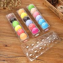 5 vnt. Macarons dėžutė Skaidri PET Desertas Konditerija Pakavimo Dėžutės Gimtadienio Šventės Dovana Torto Ekspozicija Deserto Dekoracija Talpina 6 Macarons