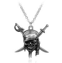 Mada Vintažinis Žavesys Karibų Piratai Karoliai Jack Sparrow Kaukolės Pakabukas Papuošalai Vyrams Moterims Dovanos 50cm