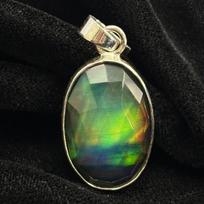Natūralus opalo pakabukas 21 ct 925 prabos sidabras Ovaliai pjautas brangakmenis Spalio mėnesio gimimo akmuo 22.8 mm approx įvairiaspalvis