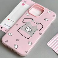 Dažytas telefono dėklas iPhone 15 11 13 14, 15 16 Pro Max 12 13 16 Pro, mielas, madingas, juokingas, su dirželiu, naujausias, geriausiai parduodamas, rekomendacijos iPhone 11 rožinė