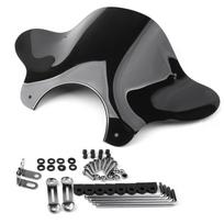 Priekinis stiklas su tvirtinimo komplektu Universaliam motociklui Cruiser, Dūminis gray
