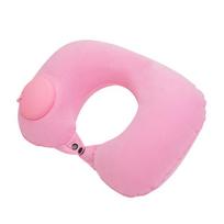 U formos nešiojama presuojama lauko pagalvė automobilio sėdynės pagalvėlė automatiškai pripučiama U-shaped pillow rožinė