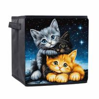 Three Kittens 5D Diamond Painting Storage Basket Full Round Drill Mosaic Diamond Embroidery Cross Stitch Kits Home Decor Home Decor 25cmx25cm