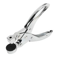 Hole Punch Plier Zinc Alloy Sliver Handheld Paper Puncher Tool for Home Office Punch Diameter 8mm white