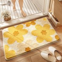Soft Durable Absorbent Floor Mat Small Fresh Floral Carpet Bathroom Floor Mat  Bathroom Entrance B