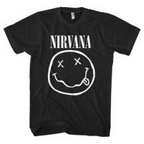 26 Nirvana White Smile Black T-Shirt NEW OFFICIAL Unisex T-Shirt XL