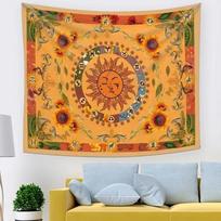 Hippie Retro Panoramic Tapestry Sublime Sun Design for Full Wall Feature Background Home Decor 74x94cm(29x37in)