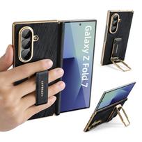 Oatsbasf Odinis Telefono Dėklas Samsung Galaxy Fold 7, su Dirželiu Stovu Metalo 360° Besisukantis Fold 7 Dėklas Bamperis Apsauginis Dangtelis Galaxy Z Fold7 juoda