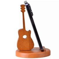 Kūrybiškas gitaros formos telefono laikiklis, medinis telefono stovas